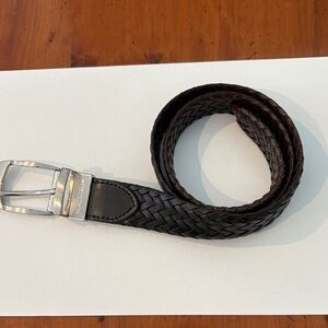 Brown Braided Leather Belt